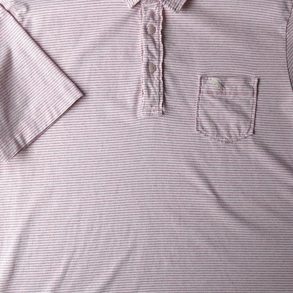 Tommy Bahama Relax Pink Striped Polo L SOFT!! 🌴 - Picture 3 of 10